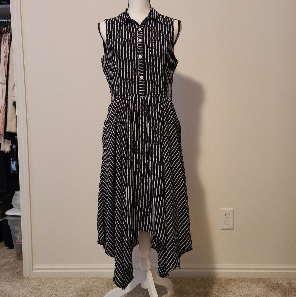 Striped tank dress w/ zipper